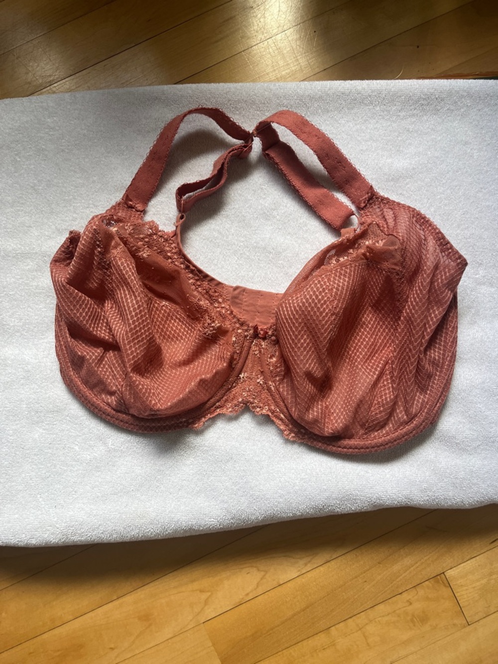 Elomi Lace-Trim Bra, peach like color 36L